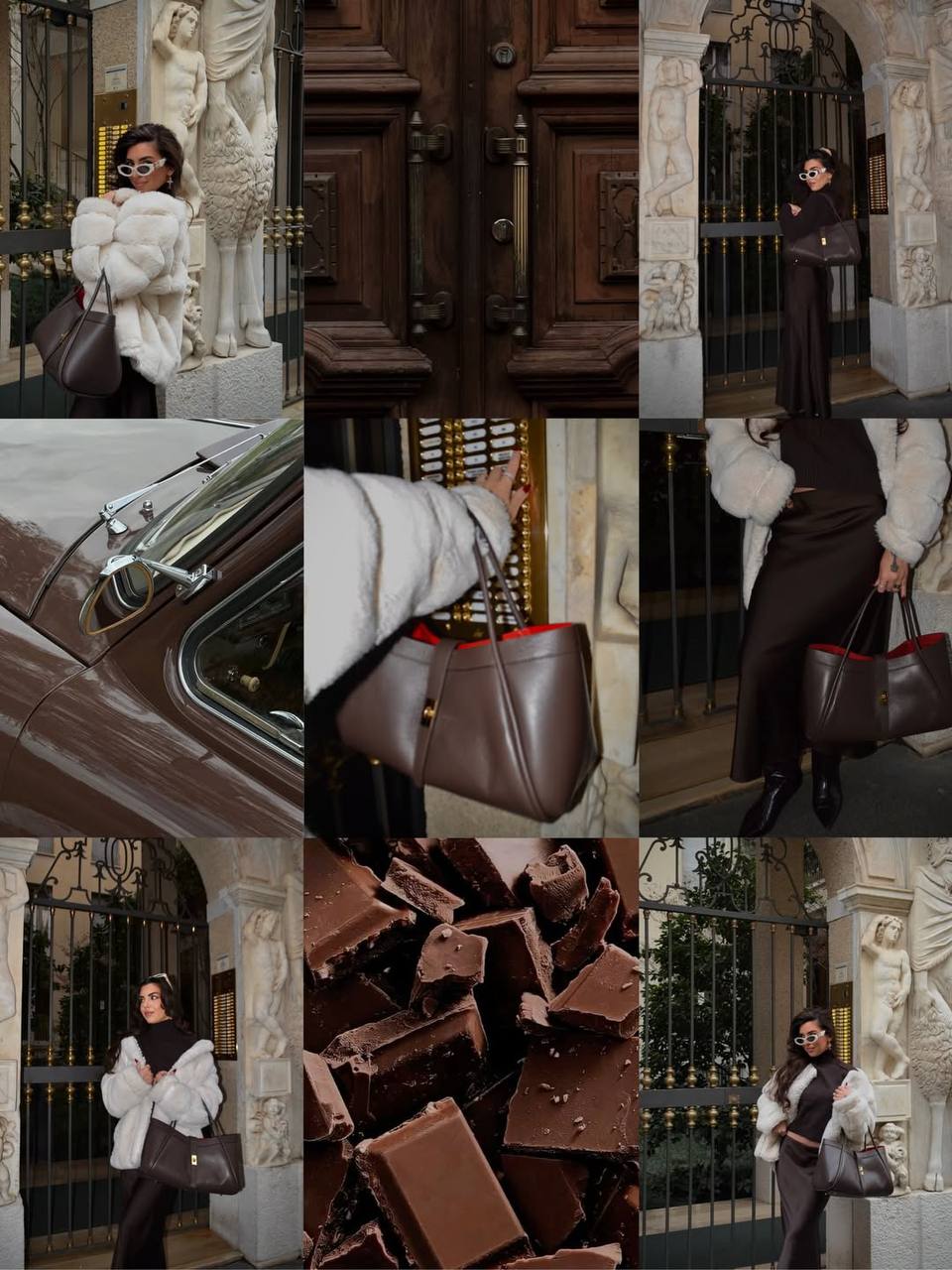 Italian Leather Structured Tote Bag