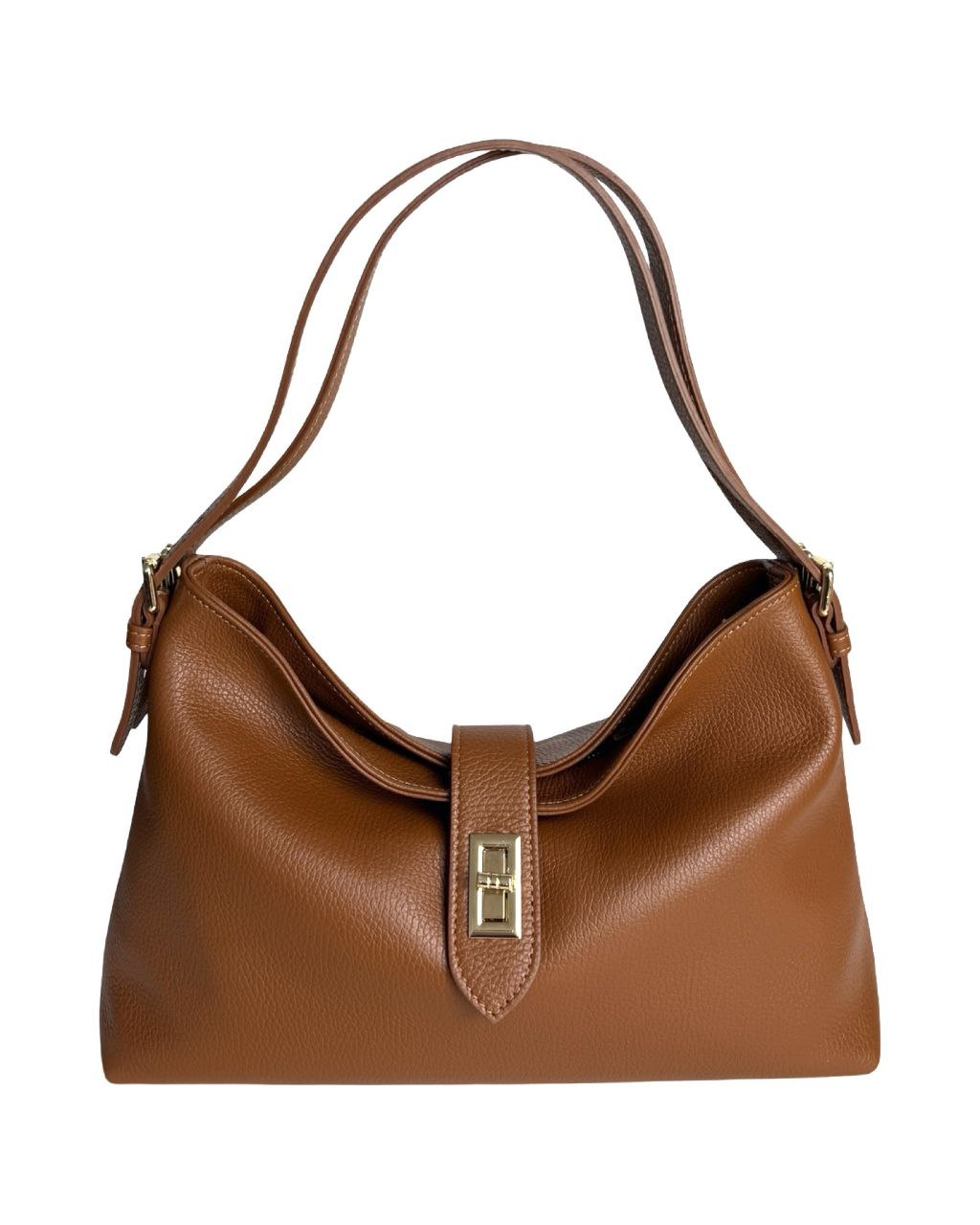 Leather Shoulder Bag with Zip Closure & Detachable Strap – Modex™