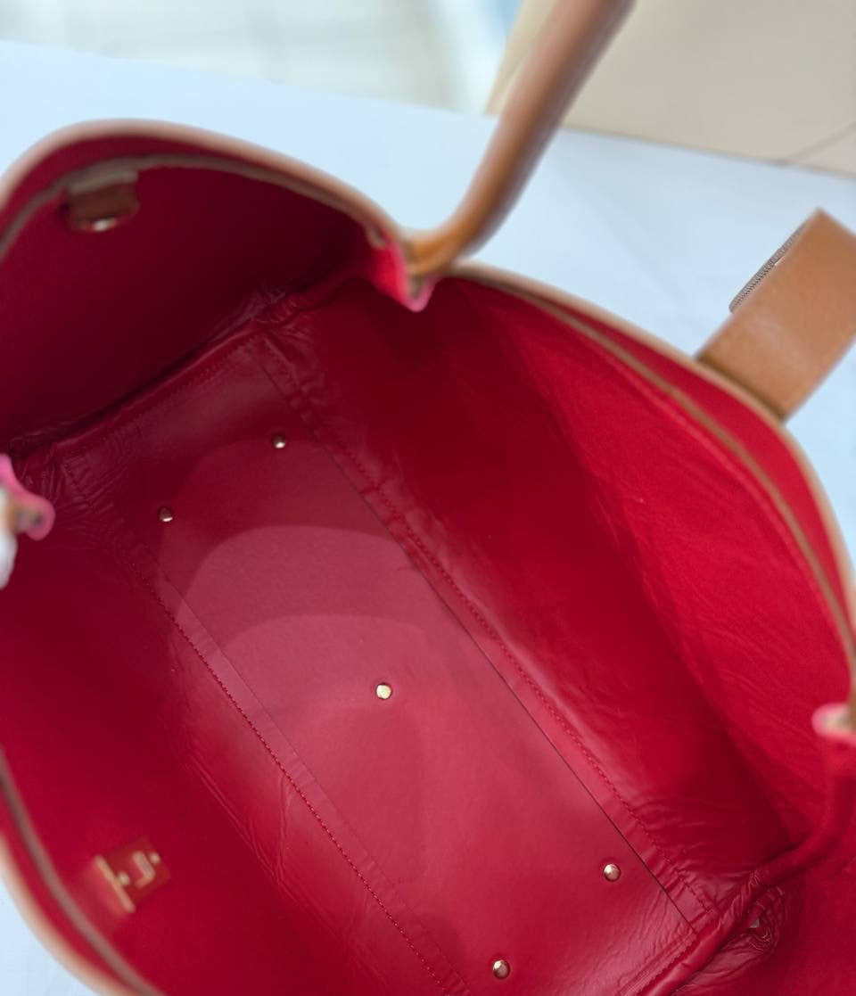 Italian Leather Structured Tote Bag