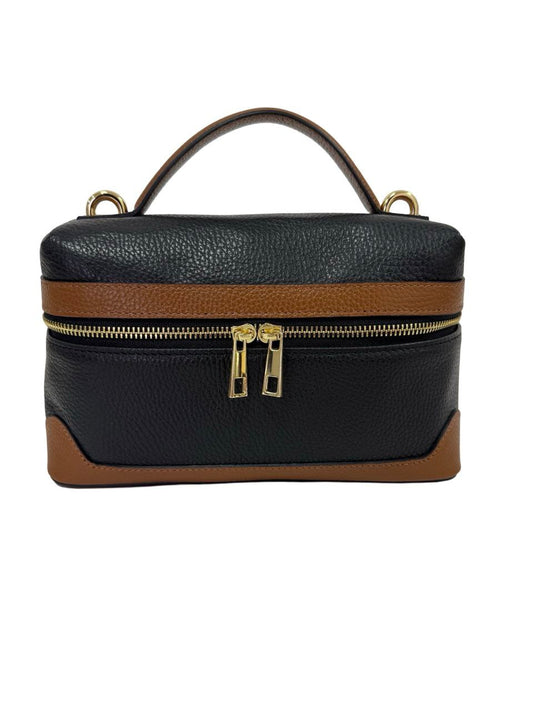 Sac bandoulière compact en cuir avec poignée supérieure