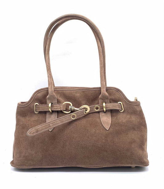 Sac à main élégant en daim aux détails raffinés