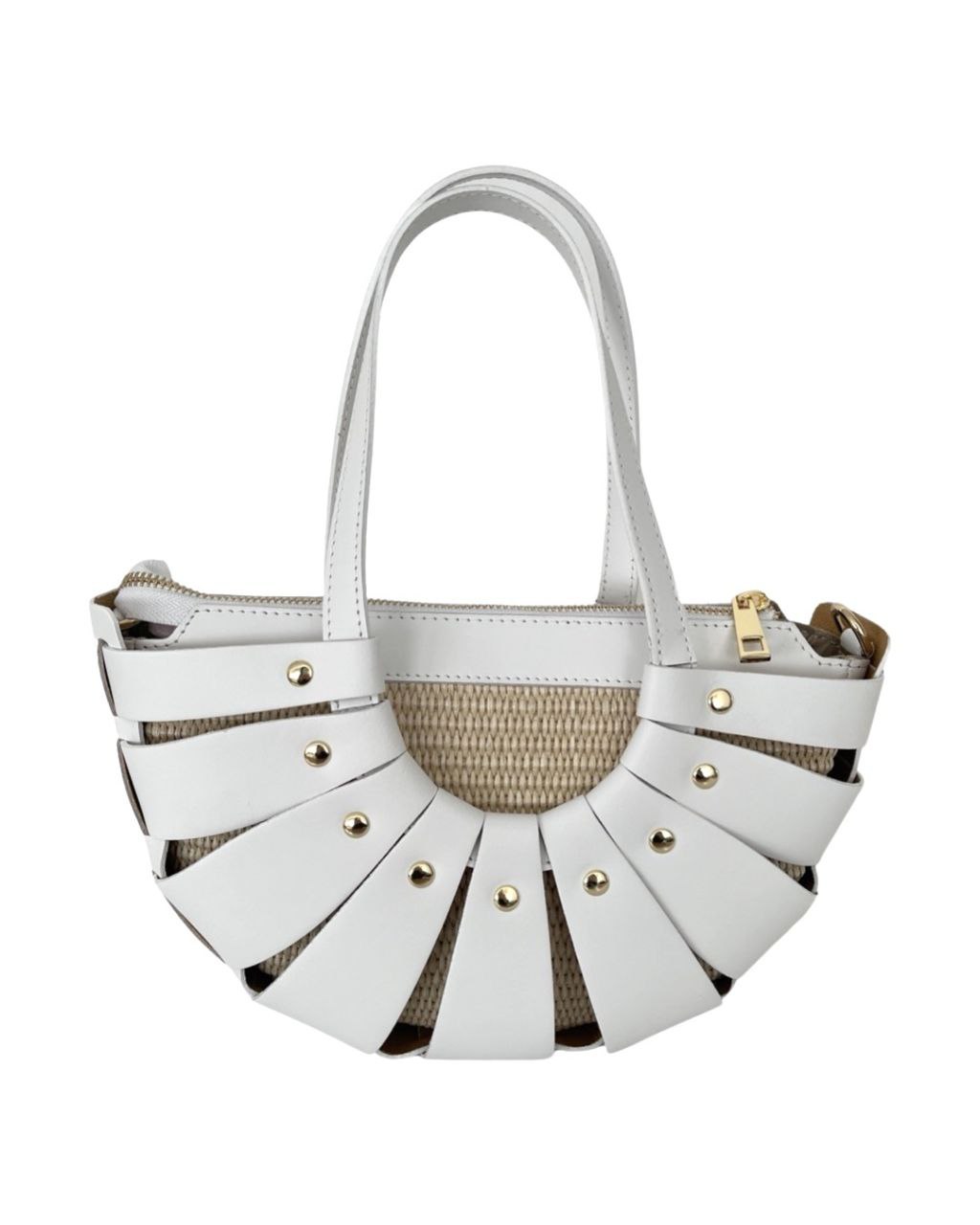 Sac à main en cuir et raphia de qualité supérieure – Fabriqué en Italie